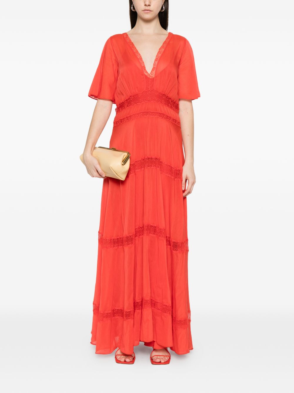 Forte Dresses Red Cotton Silk