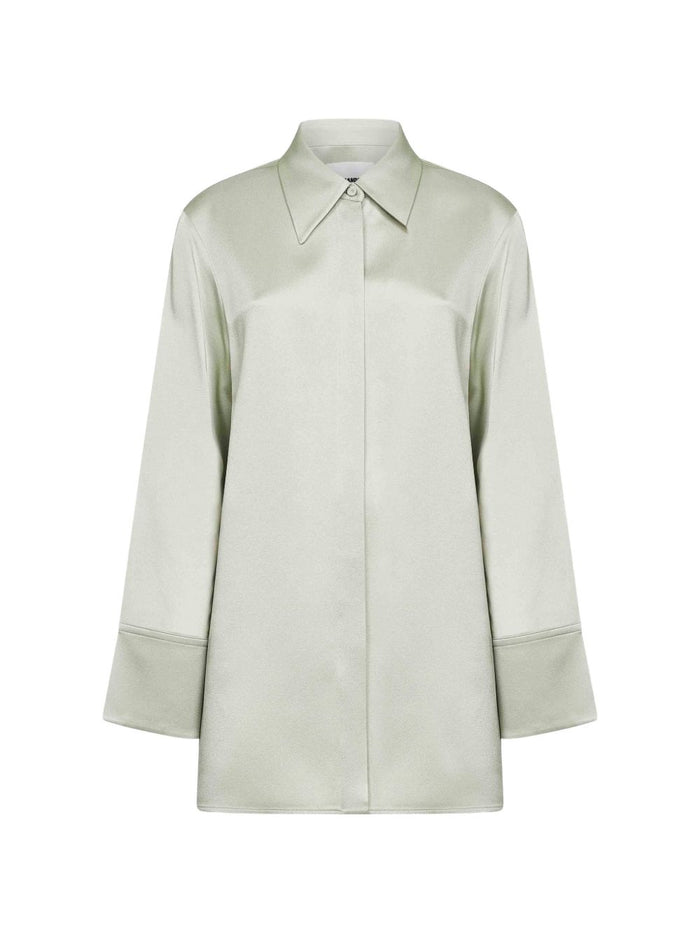 Jil Sander Shirts Verde Chiaro Acetate Viscose