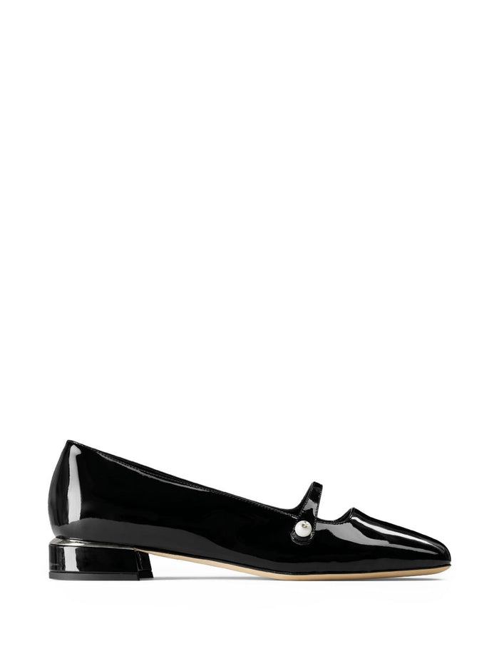 Jimmy Choo Flat shoes Black Leather Salpa Metal Plastic