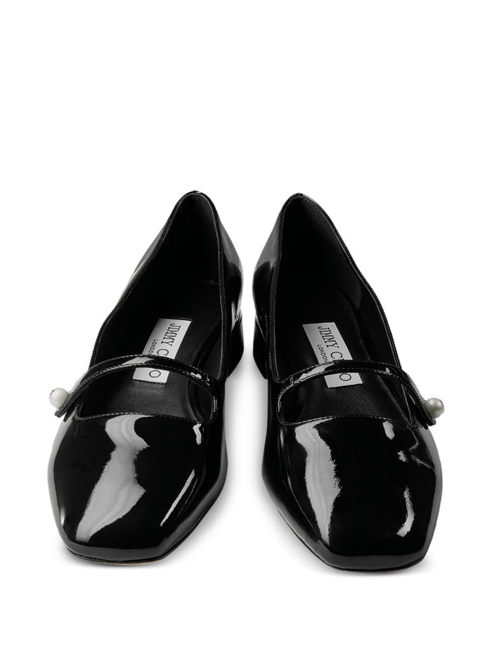 Jimmy Choo Flat shoes Black Leather Salpa Metal Plastic