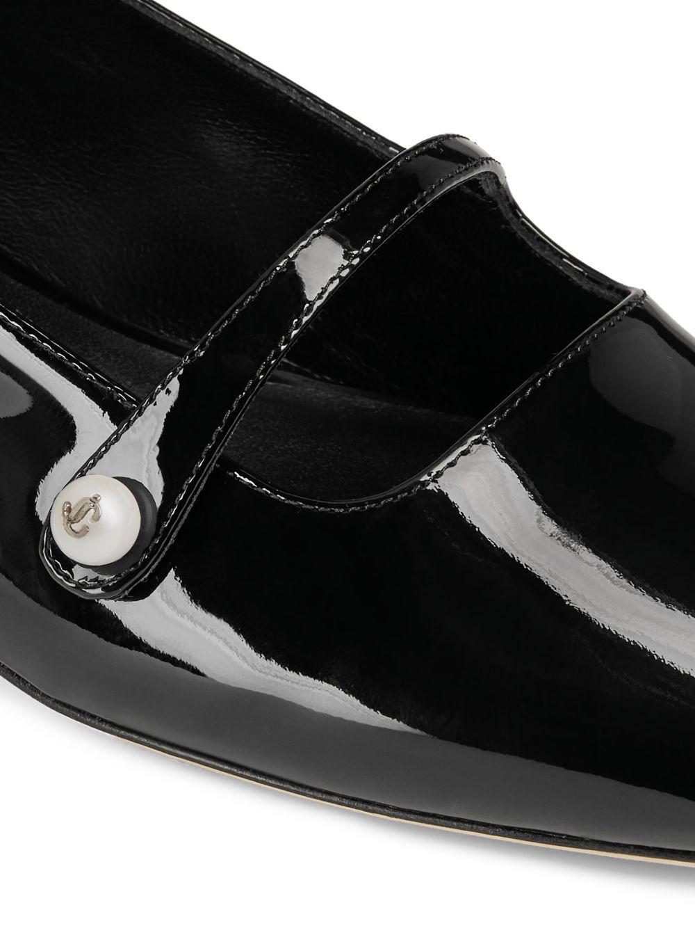 Jimmy Choo Flat shoes Black Leather Salpa Metal Plastic