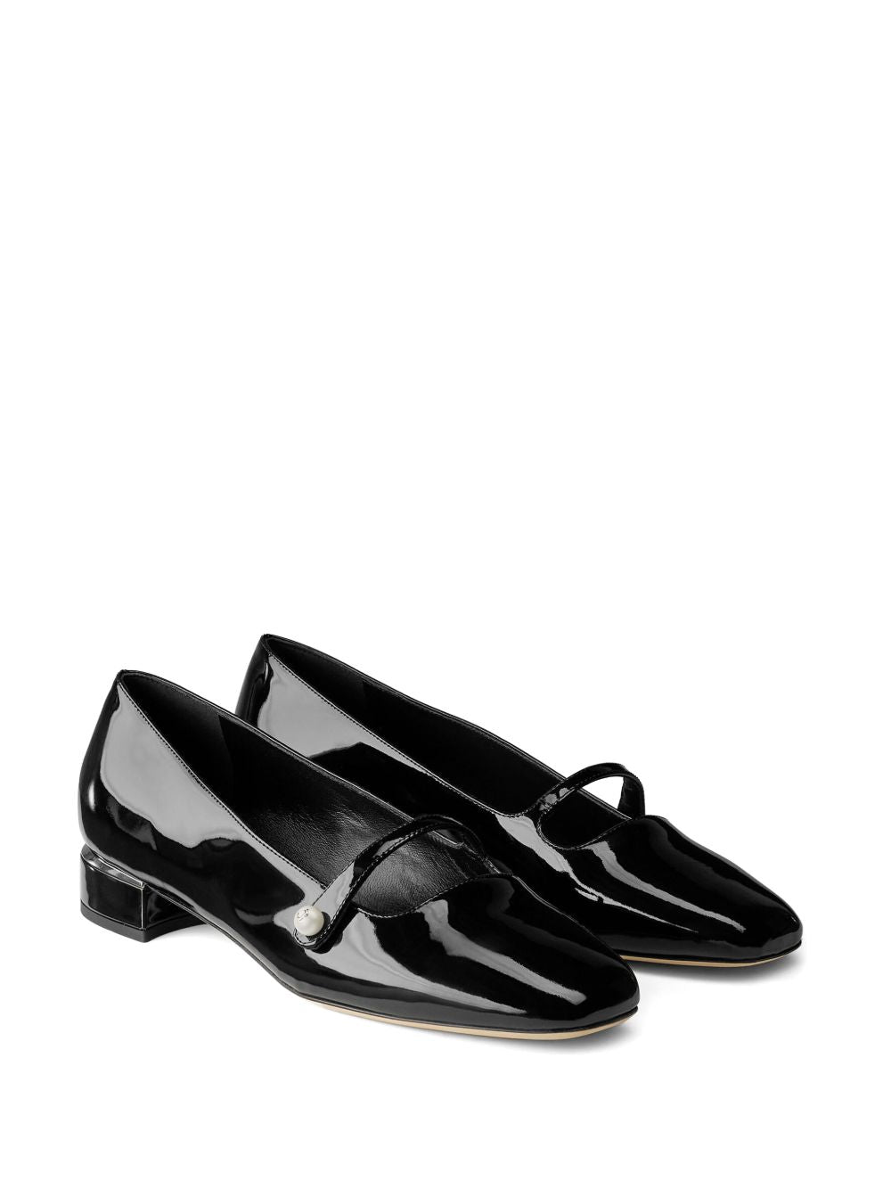 Jimmy Choo Flat shoes Black Leather Salpa Metal Plastic
