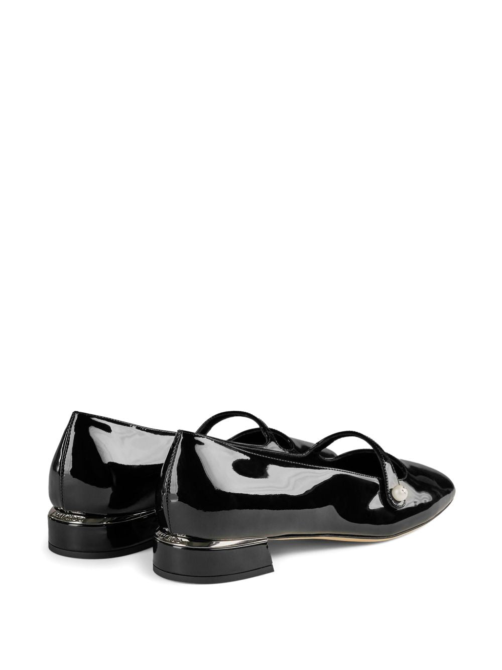 Jimmy Choo Flat shoes Black Leather Salpa Metal Plastic