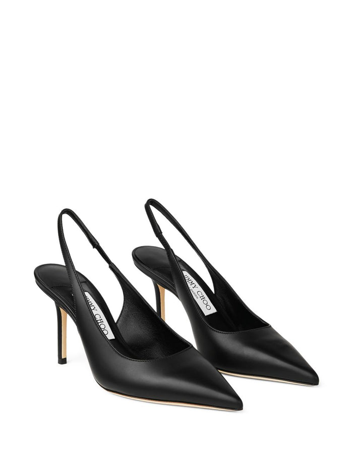 Jimmy Choo With Heel Black Leather Salpa Metal Plastic
