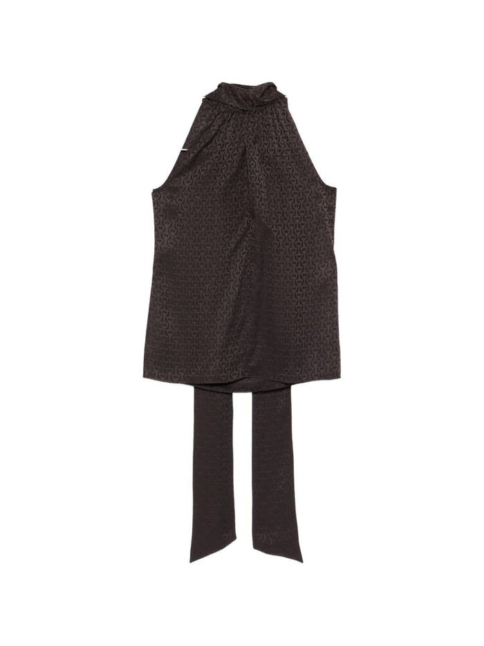 Gucci Top Brown Silk