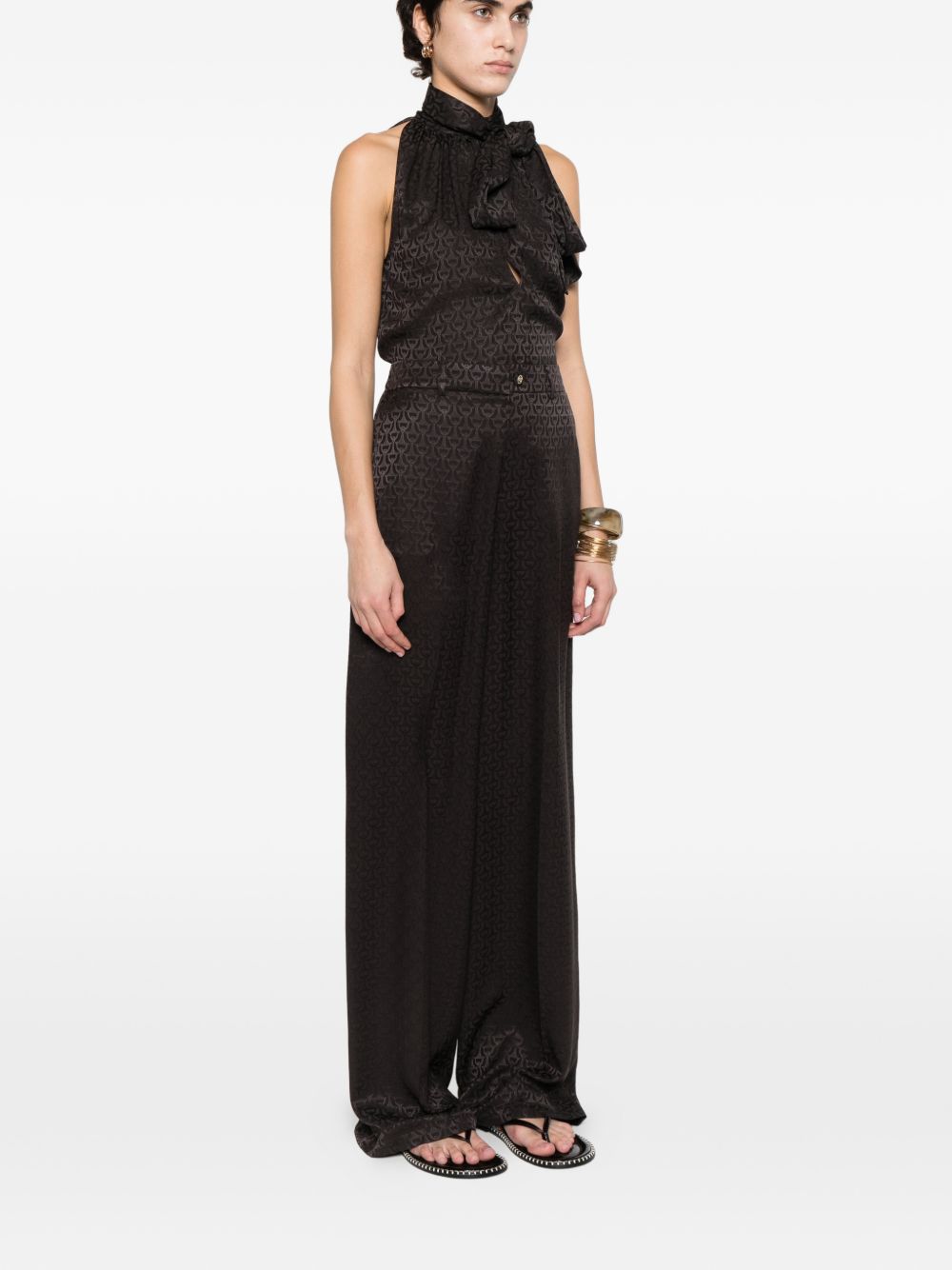 Gucci Trousers Brown Silk