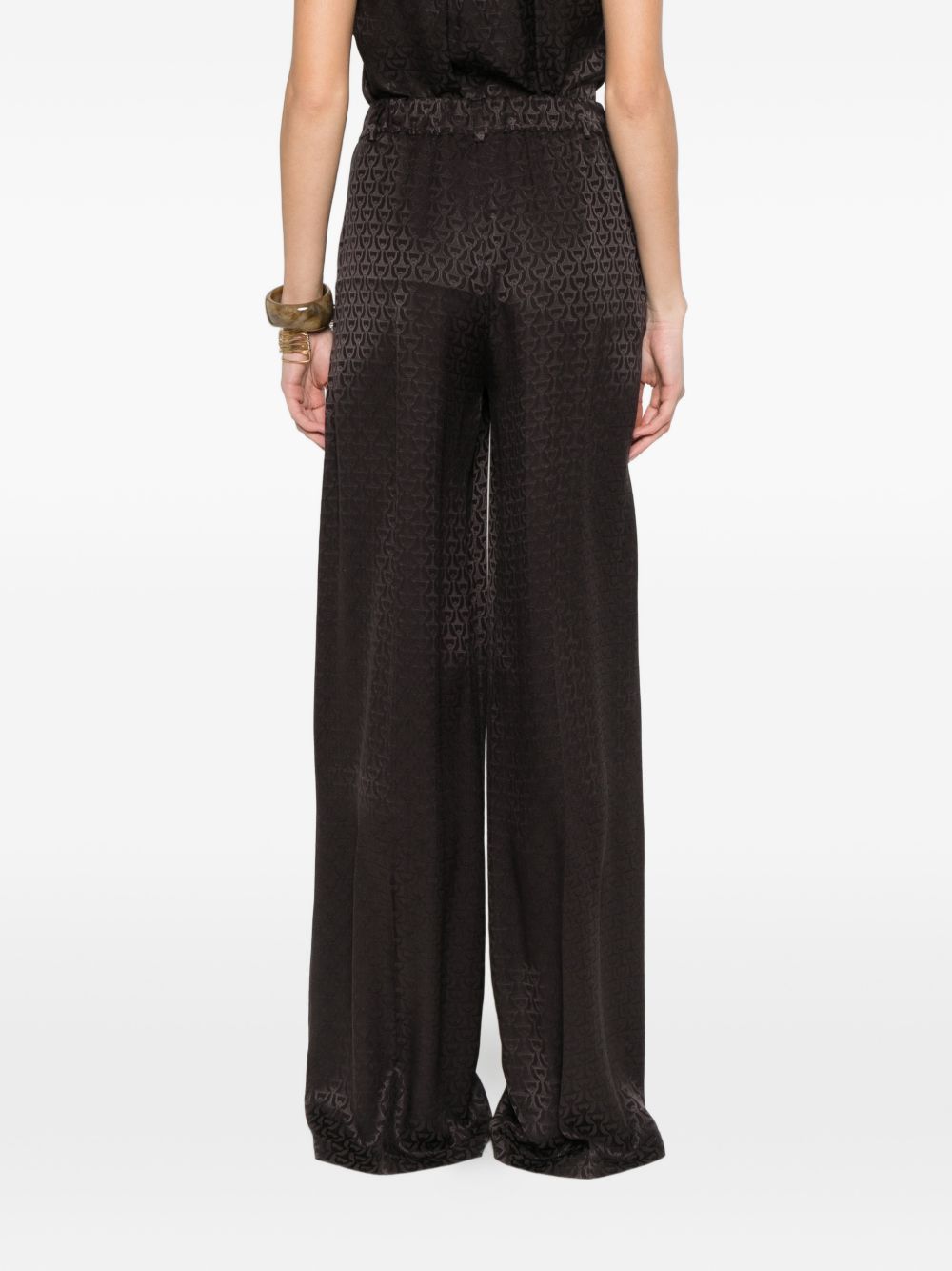 Gucci Trousers Brown Silk