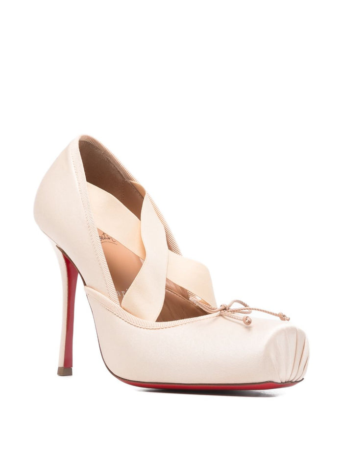 Christian Louboutin With Heel Powder Fabric 100 % Calf Leayher