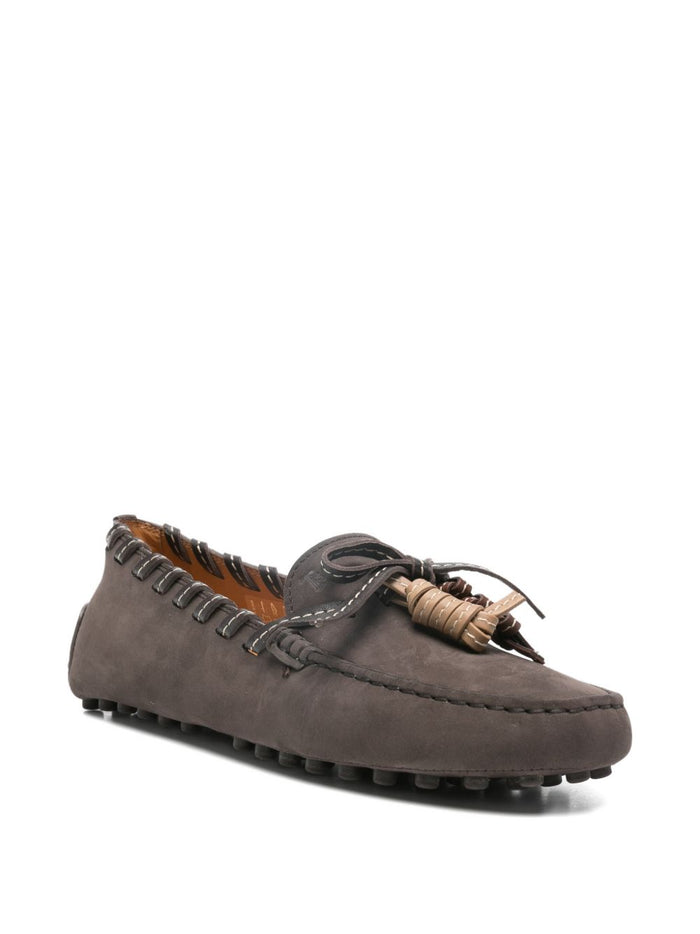 Tods Flat shoes Marrone Scuro Calf Leather Suede