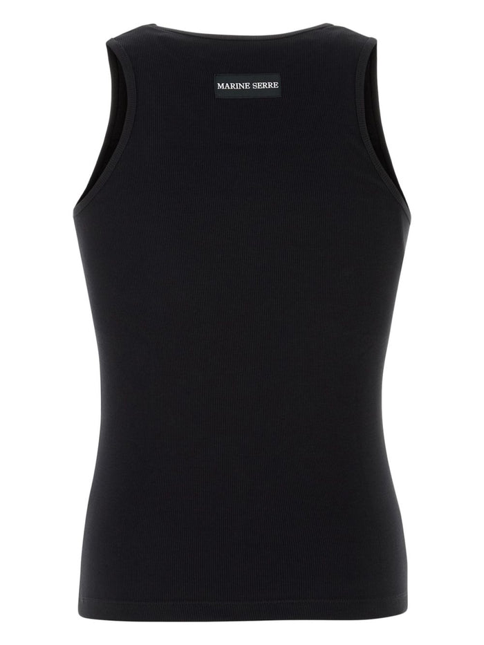 MARINE SERRE Top Black Cotton Elastane