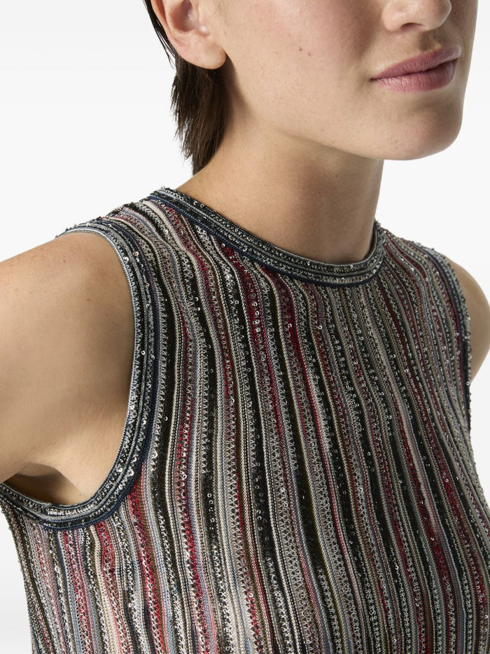 Missoni Top Brown Viscose Poliammide Metal