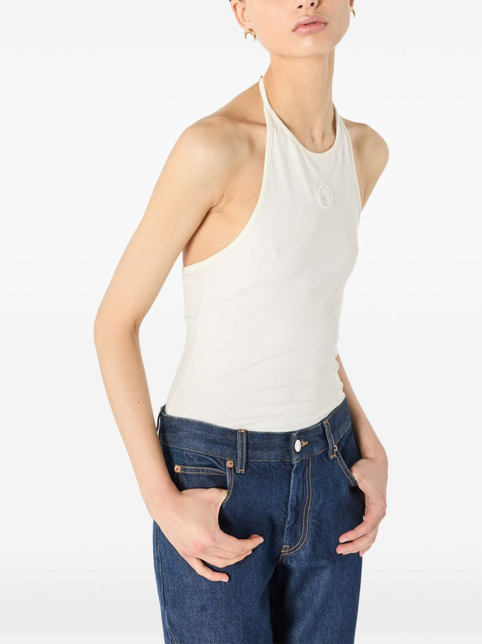 MARINE SERRE Top White Cotton Elastane