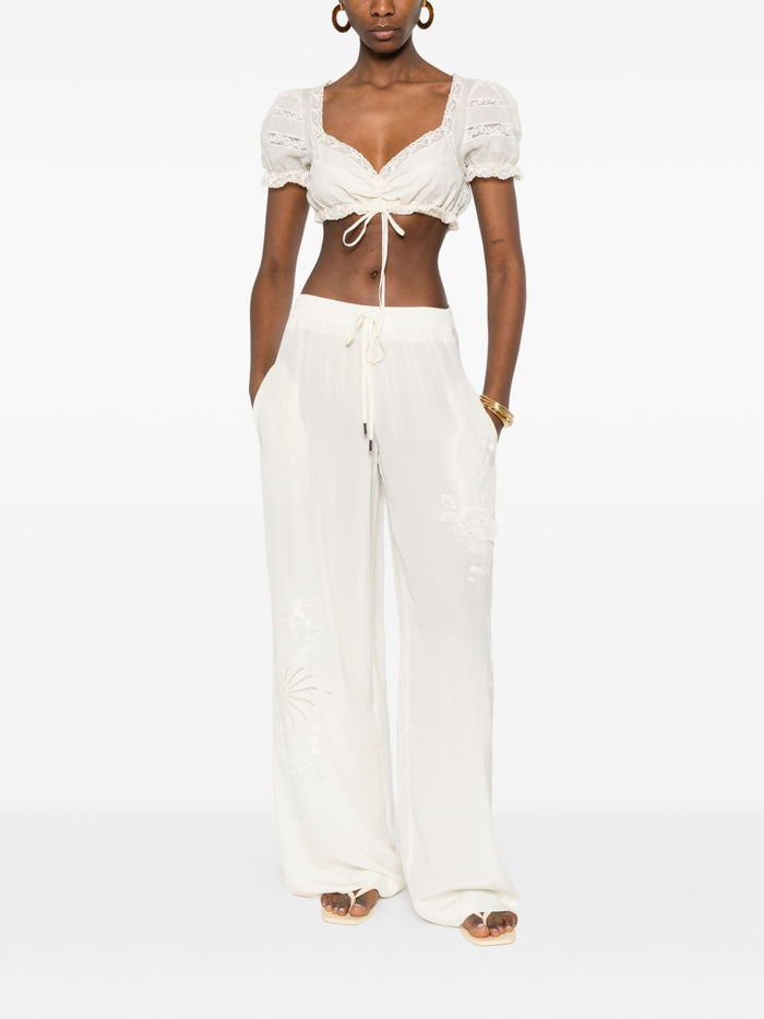 Ermanno Scervino Trousers White Silk
