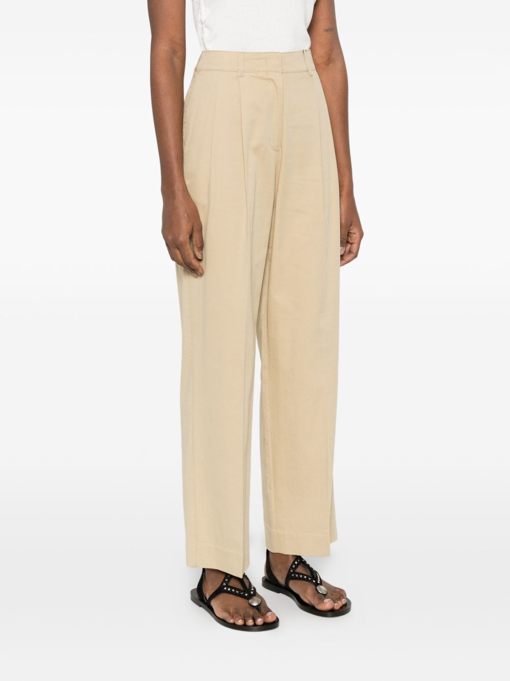 DUNST Trousers Beige Shell: Cotton