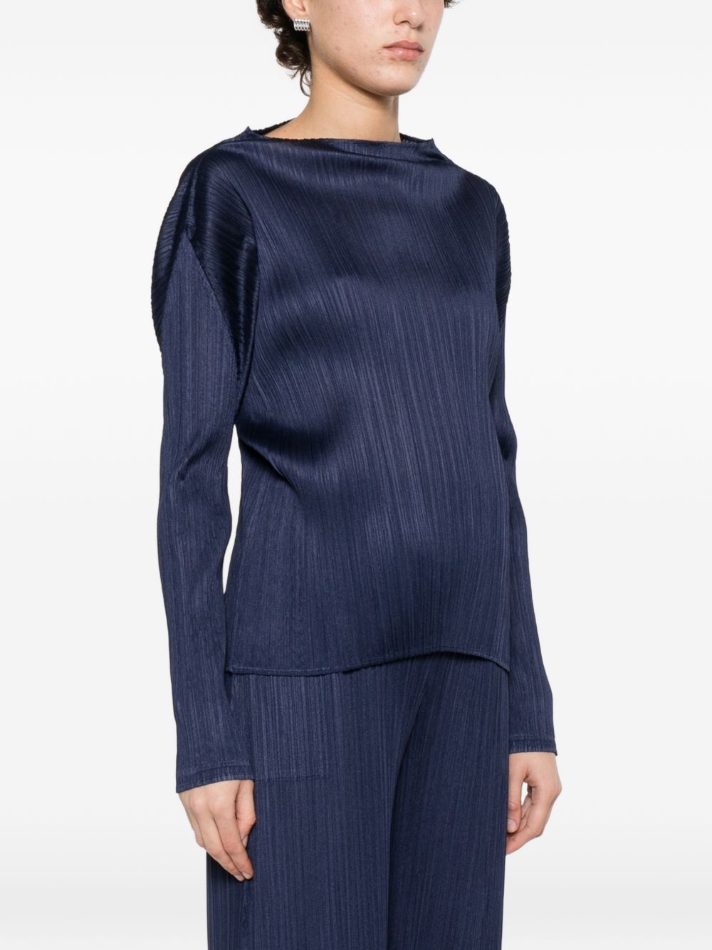 Pleats Please Top Blue Polyester