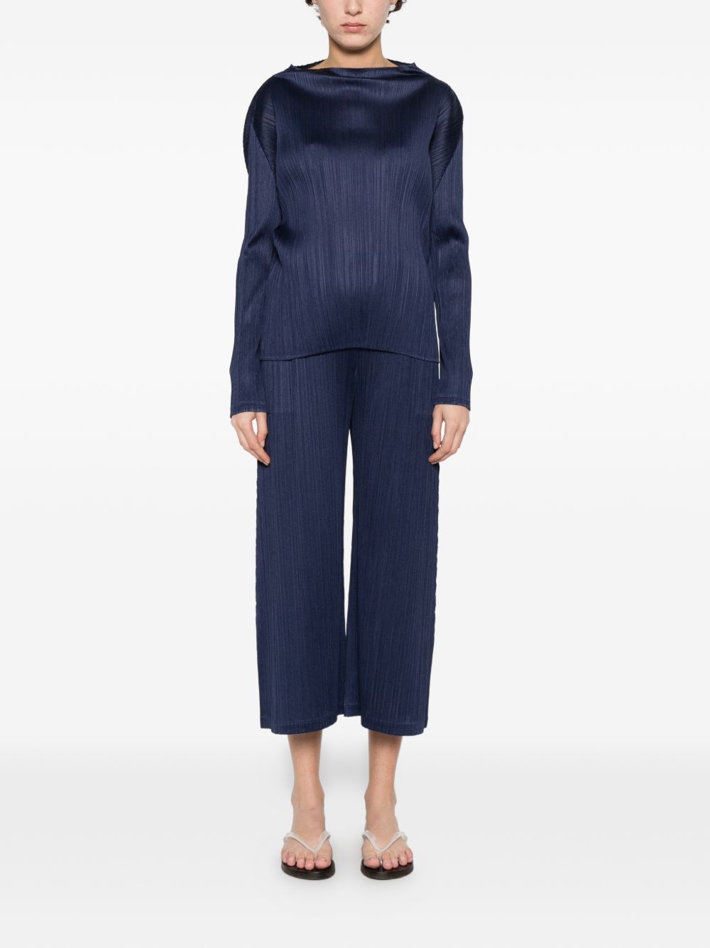 Pleats Please Top Blue Polyester