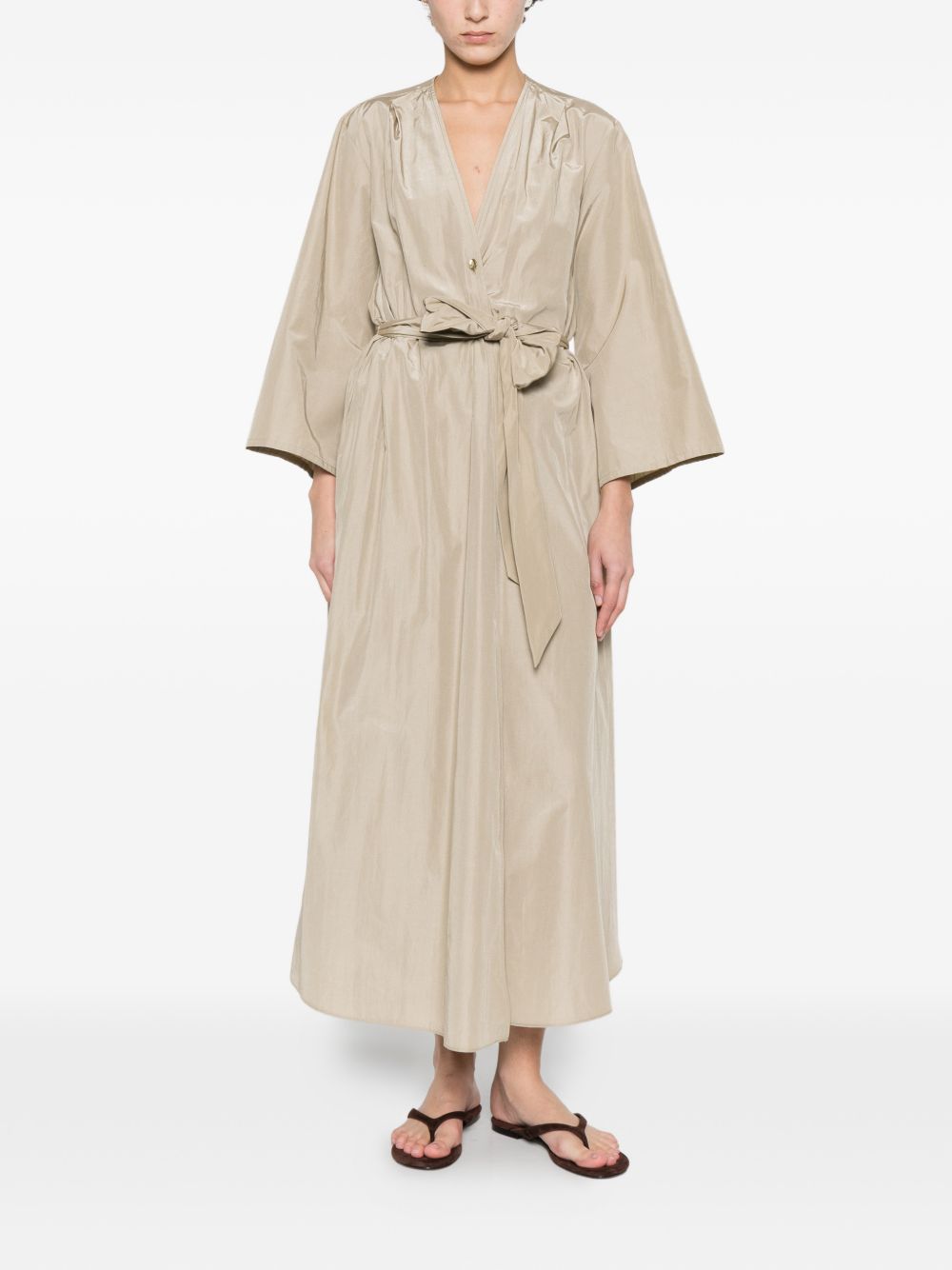 Forte Dresses Beige Polyester Cotton