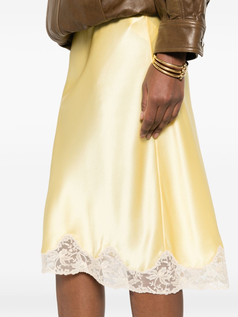 Saint Laurent Skirts Giallo Silk