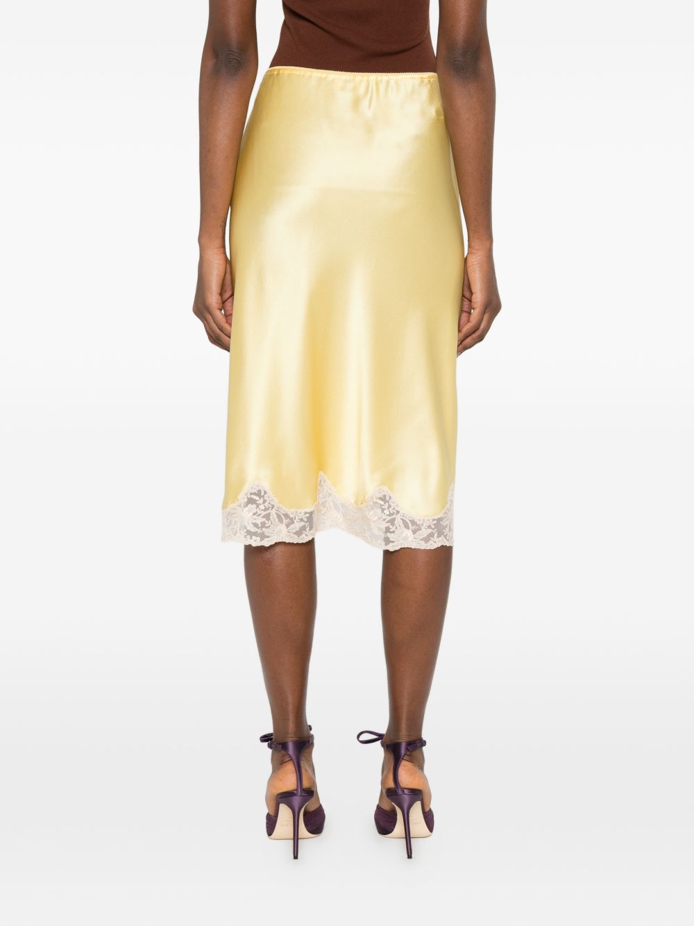 Saint Laurent Skirts Giallo Silk