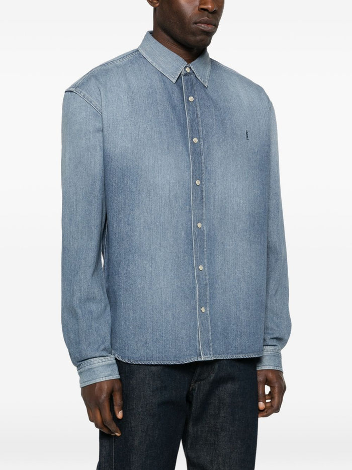 Saint Laurent Shirts Blue Cotton