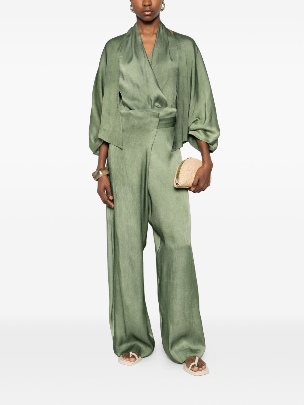 Cortana Jackets Green Linen Cotton Silk