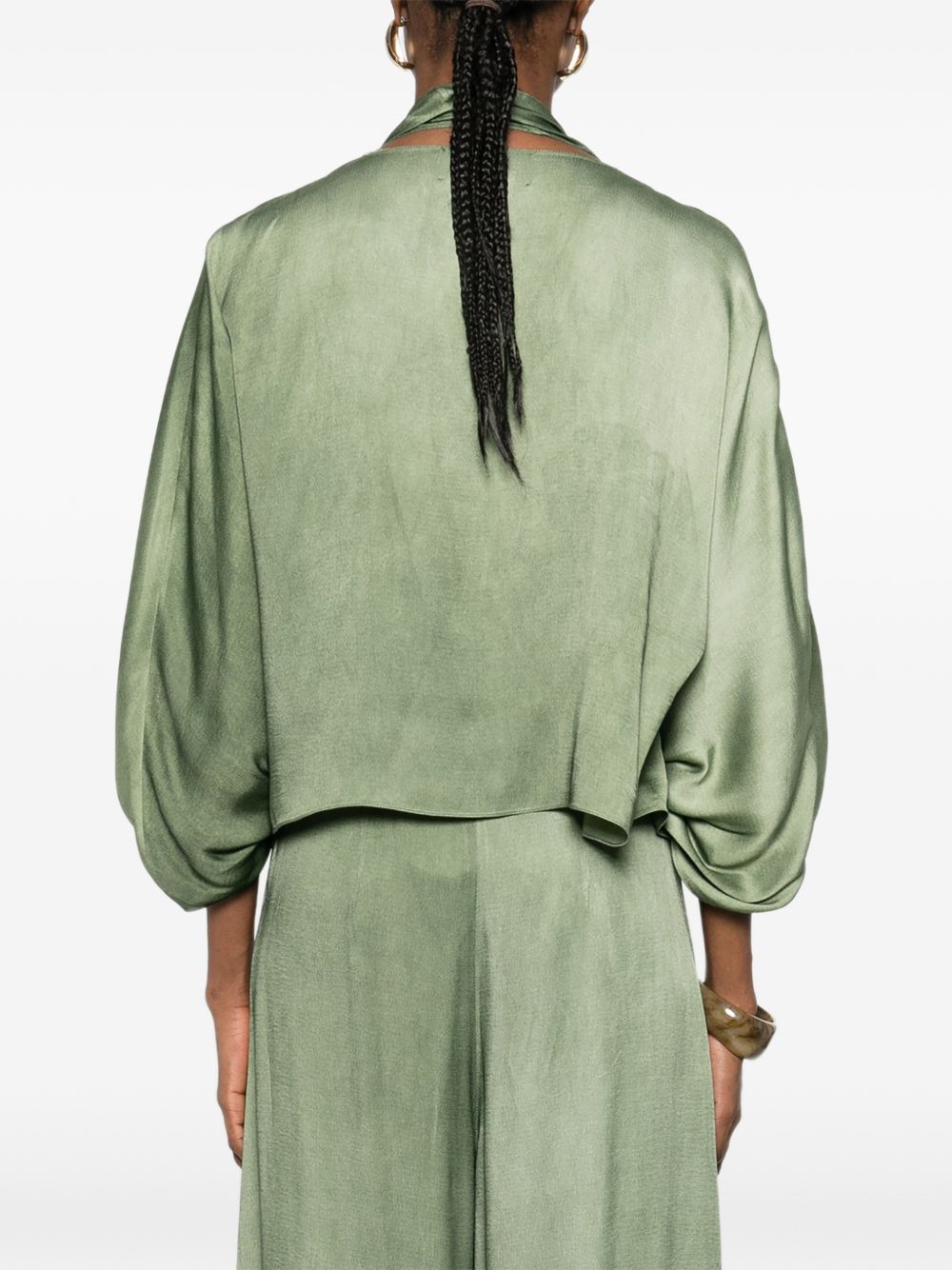 Cortana Jackets Green Linen Cotton Silk