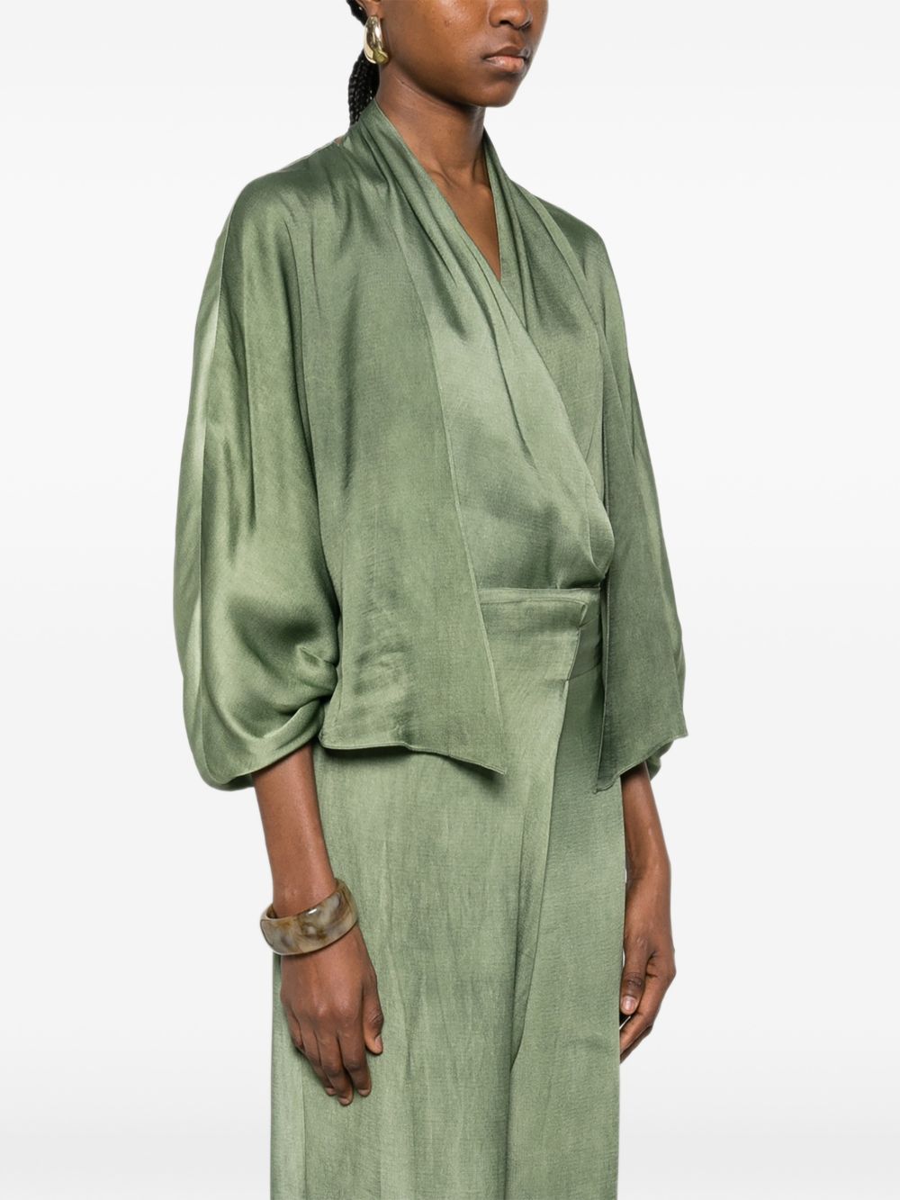 Cortana Jackets Green Linen Cotton Silk