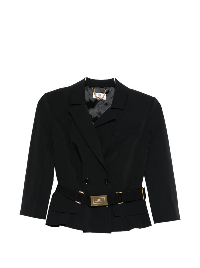Elisabetta Franchi Jackets Black Poliammide Elastane