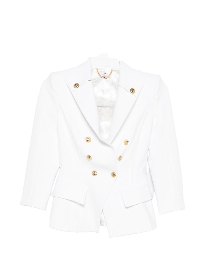 Elisabetta Franchi Jackets Ivory Polyester Elastane