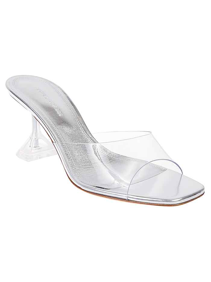 Amina Muaddi Sandals Grey Pvc - Calf Leather