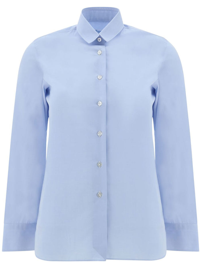 FINAMORE 1925 NAPOLI Shirts Clear Blue Cotton