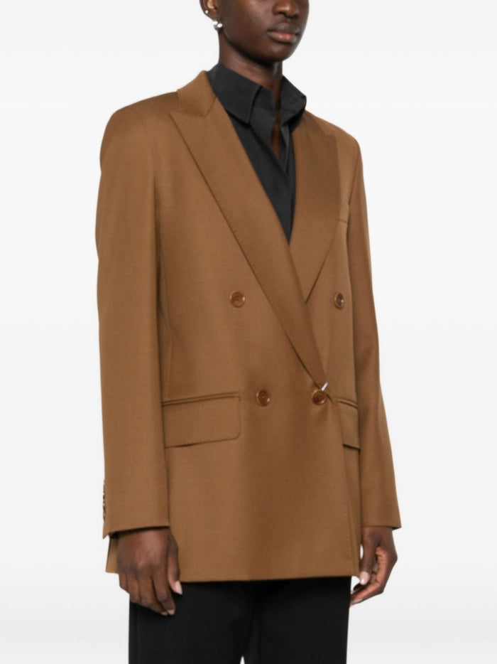 Max Mara Jackets Leather Brown Wool