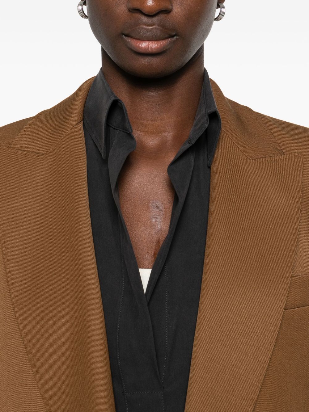 Max Mara Jackets Leather Brown Wool