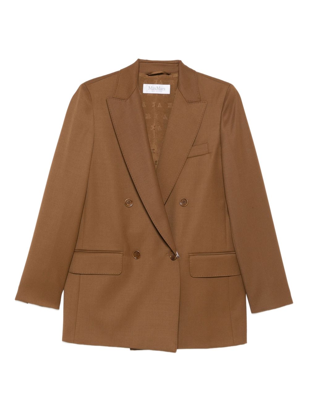 Max Mara Jackets Leather Brown Wool