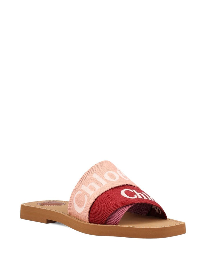 Chloè Sandals Pink Linen ; Polyester