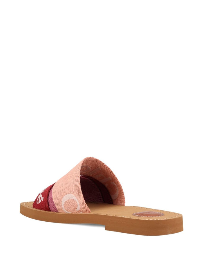 Chloè Sandals Pink Linen ; Polyester