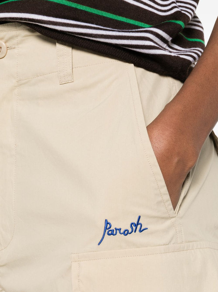 Parosh Trousers Beige Polyamide Cotton