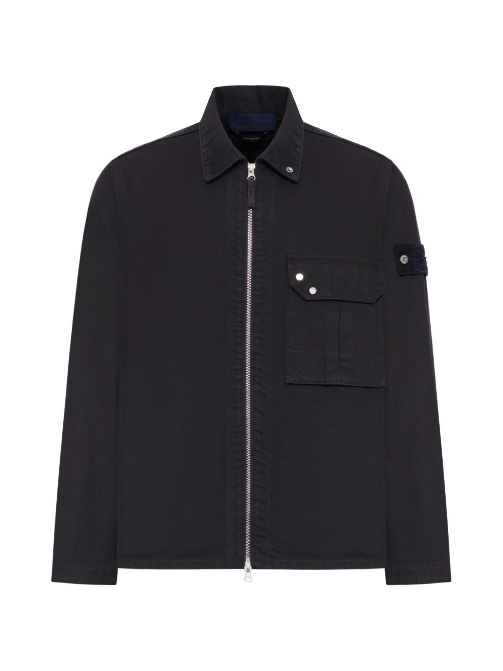 Stone Island Coats Black Cotone