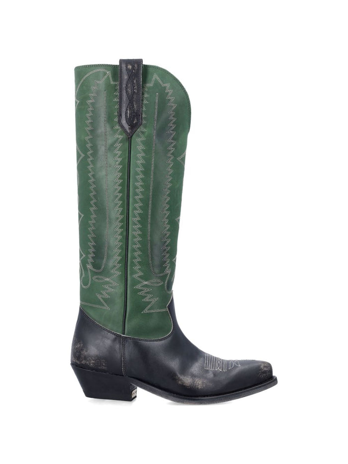 Golden Goose Boots Green Fabricrubbercalf Leather