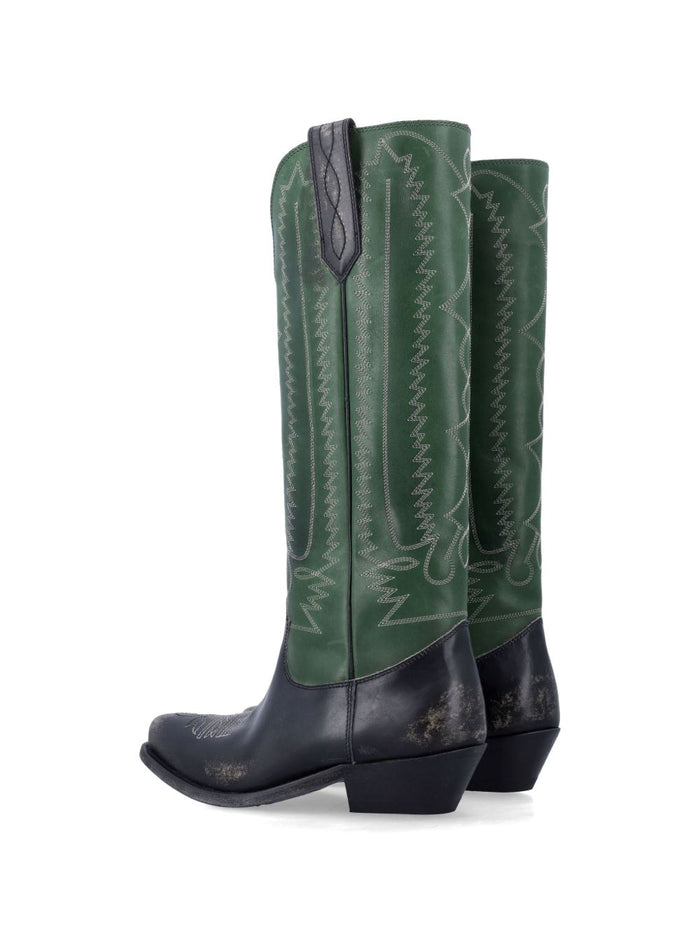 Golden Goose Boots Green Fabricrubbercalf Leather