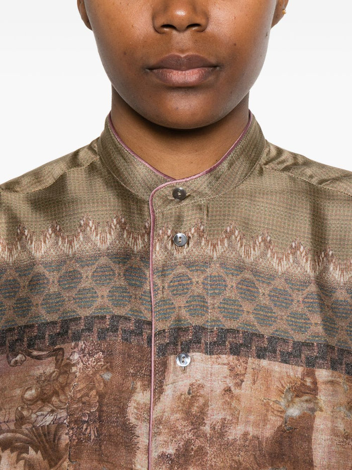 Pierre Louis Mascia Shirts Green Silk