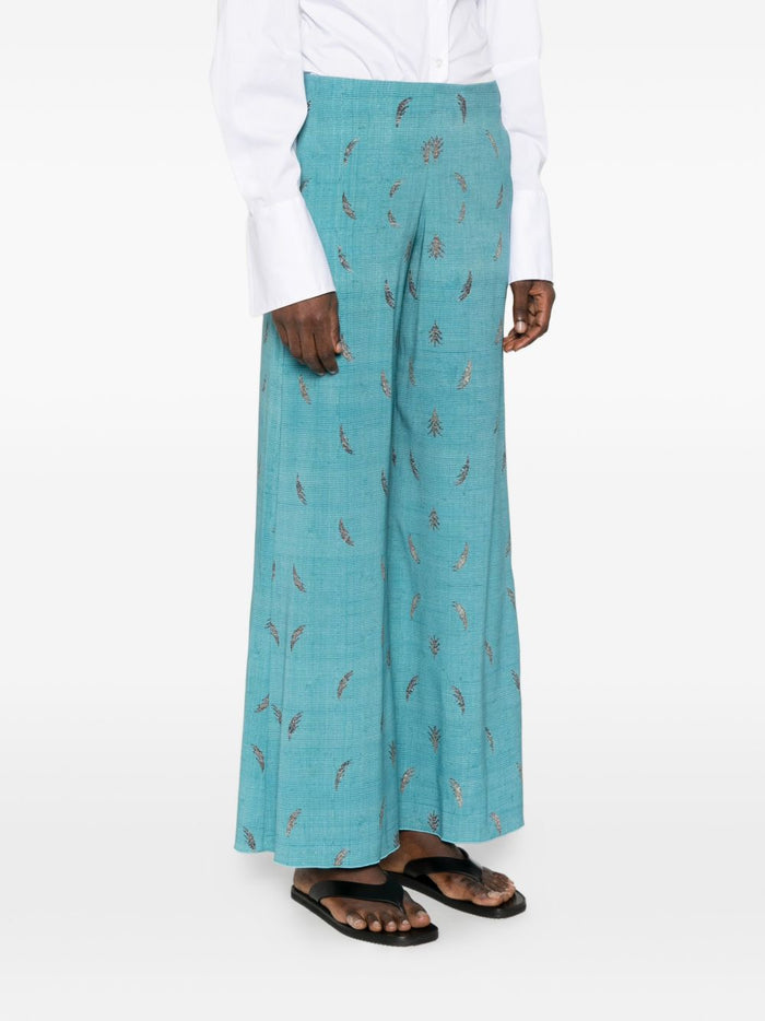 Pierre Louis Mascia Trousers Clear Blue Silk