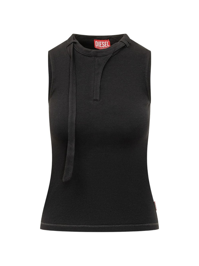 Diesel Top Black Cotton Elastane