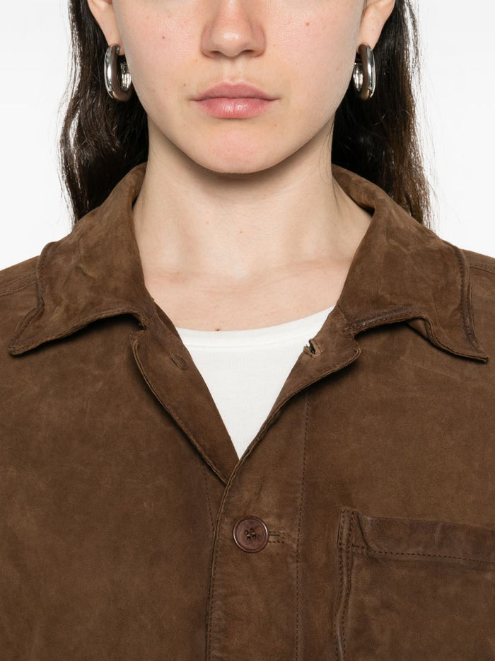 Parosh Jackets Leather Brown Goat Suede