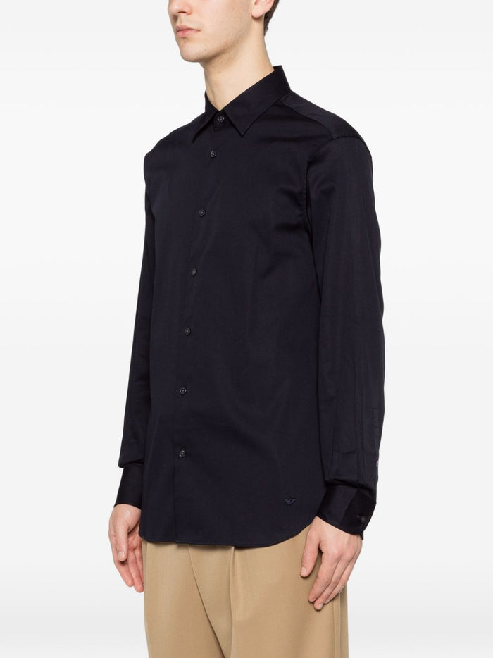 Emporio Armani Shirts Blue Elastane