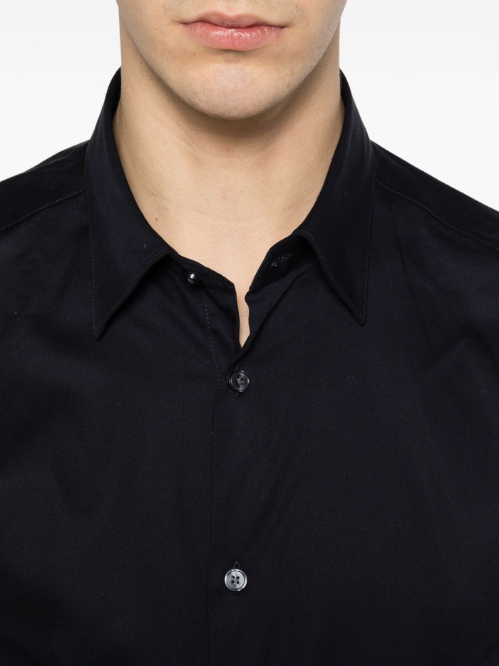 Emporio Armani Shirts Blue Elastane