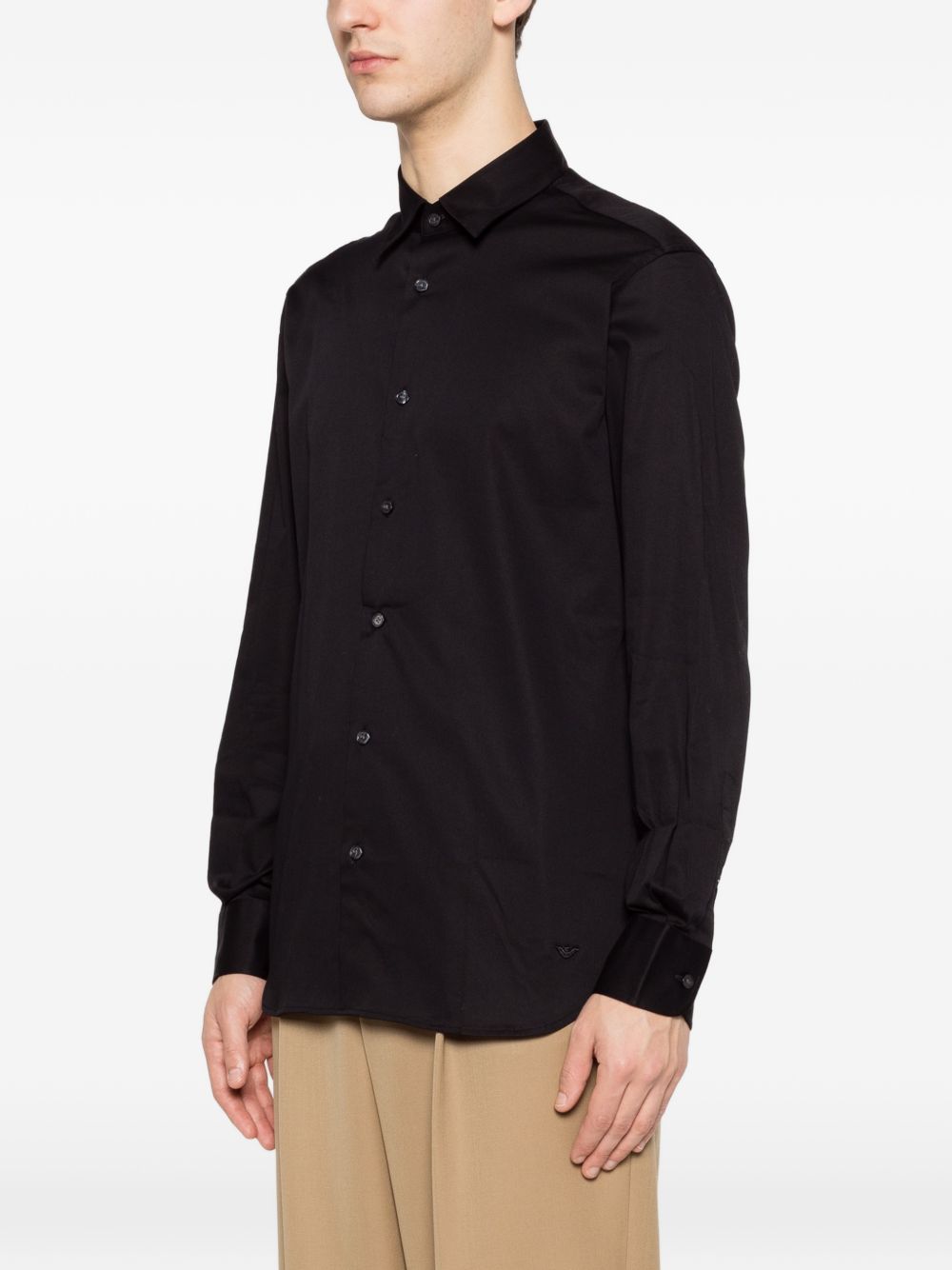 Emporio Armani Shirts Black Elastane