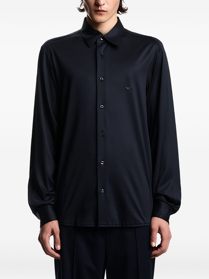 Emporio Armani Shirts Blue Lyocell