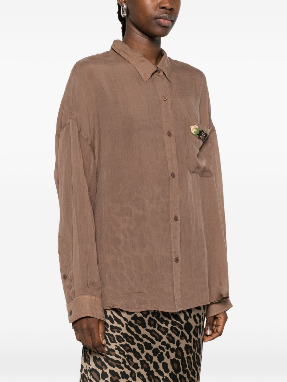 Bazar Deluxe Shirts Brown Lyocell