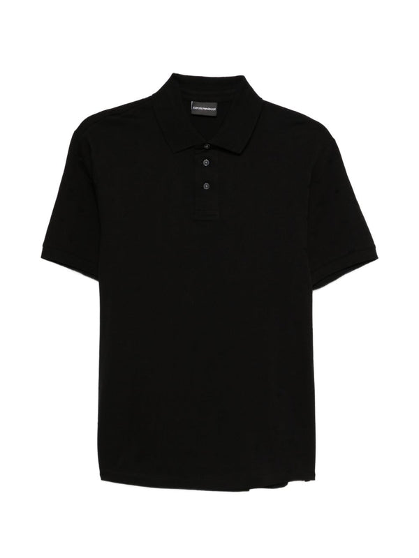 Emporio Armani Cotton Polo Shirt — Black